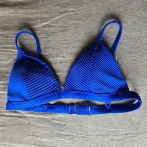 Hollister Blue Ribbed Bikini Top